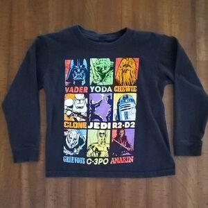 Star Wars Boys 100% Cotton Graphic Long Sleeve Shirt - Size XS (6/7)